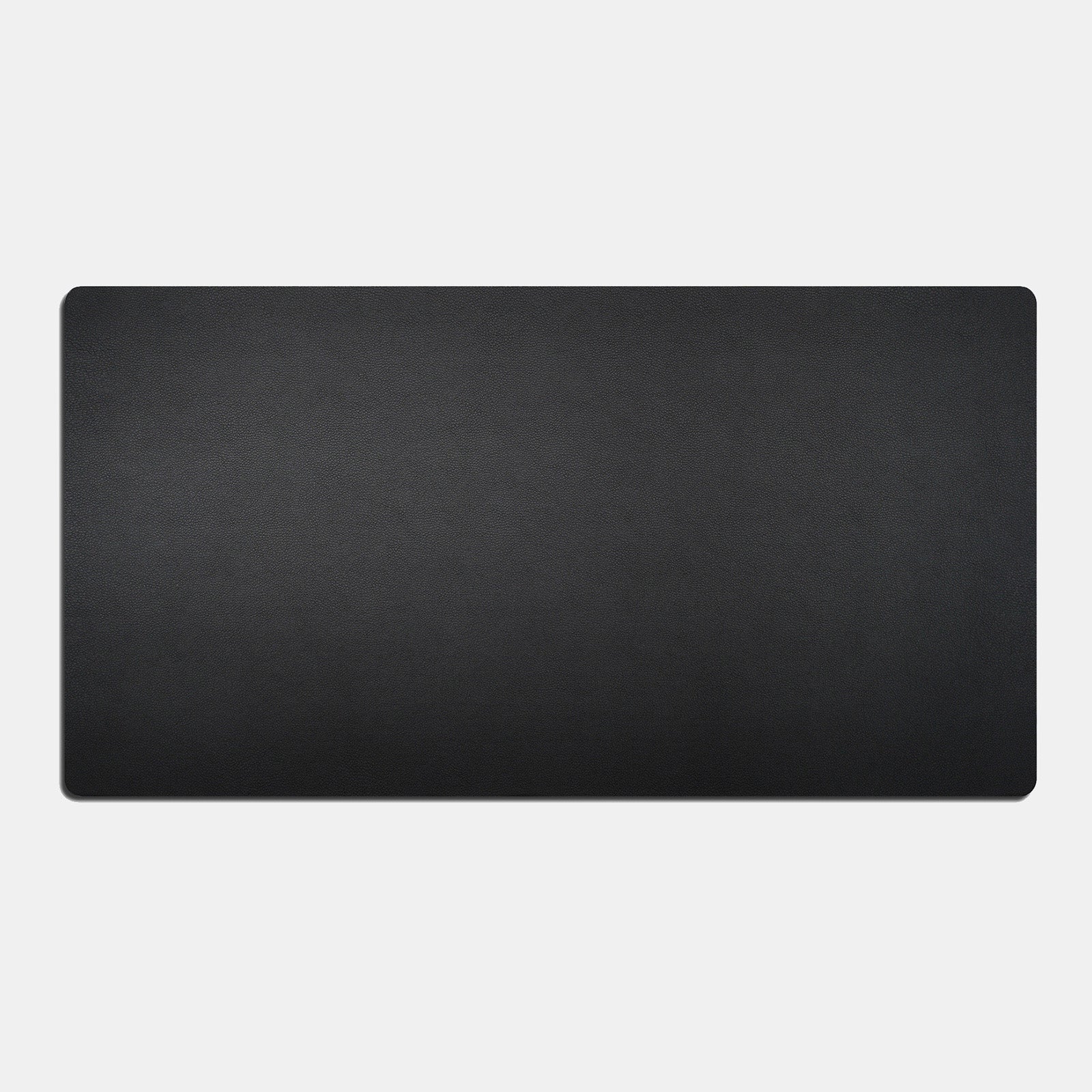 Black rectangular mat on a white background