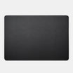 Black rectangular mat on a light gray background