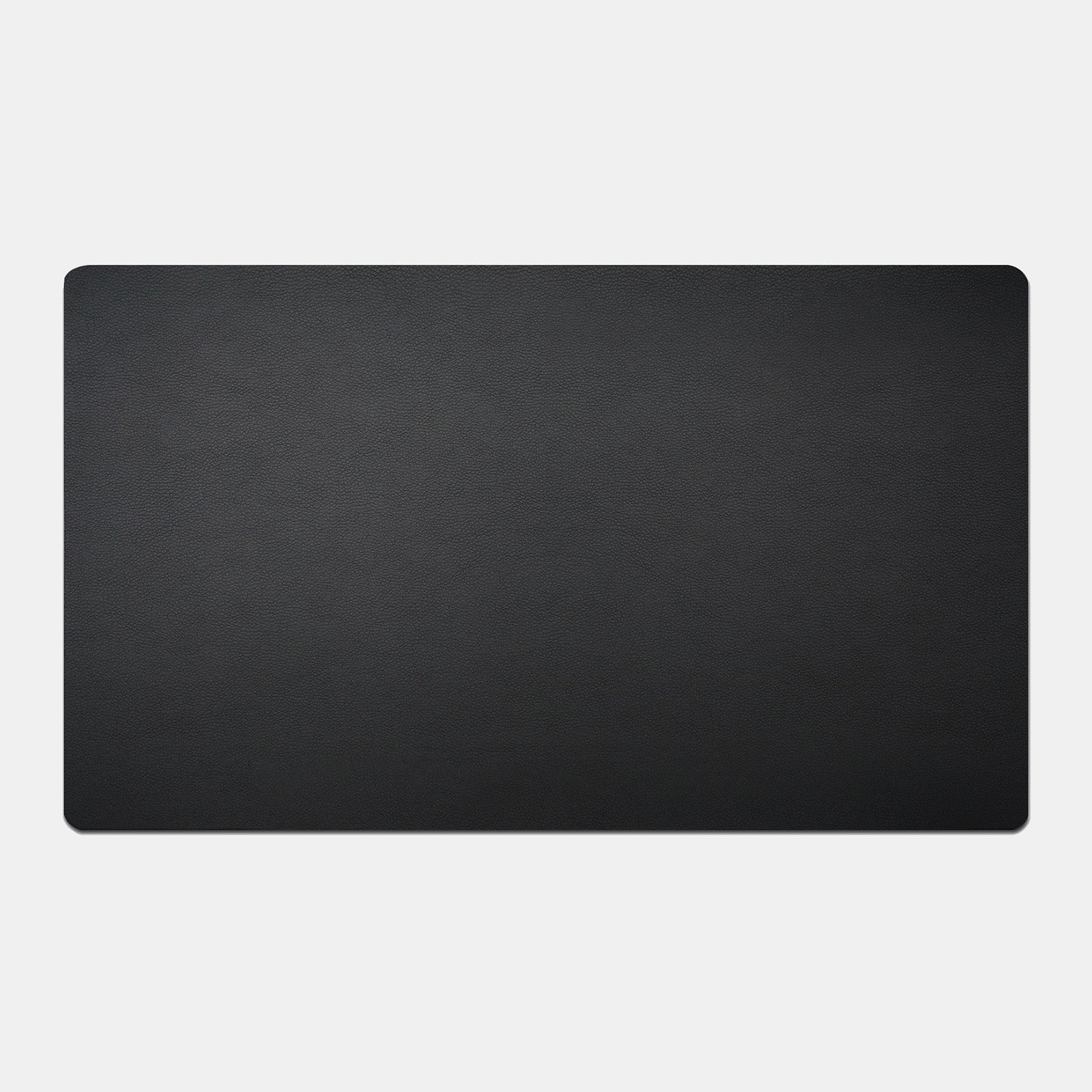 Black rectangular mat on a white background
