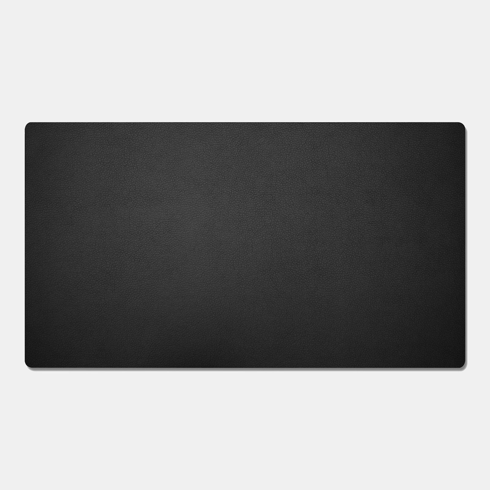 Black rectangular mat on a white background