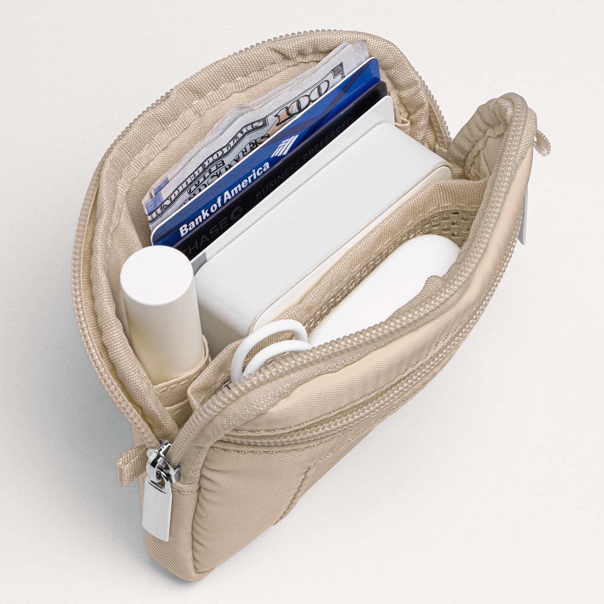 Nekmit Clip and Go Strap for Phone with Wallet Crossbody Dark Beige